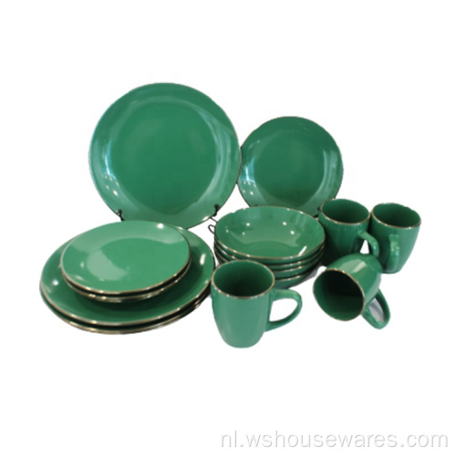 Aangepaste kleuren glazuur servies sets